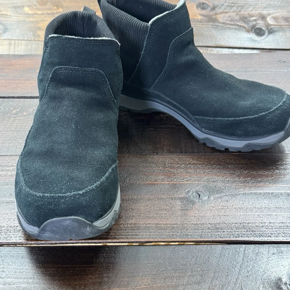 L.L. Bean Tek 2.5 Women's Snow Sneakers Boots Ankle Winter Size 10 M Black Suede